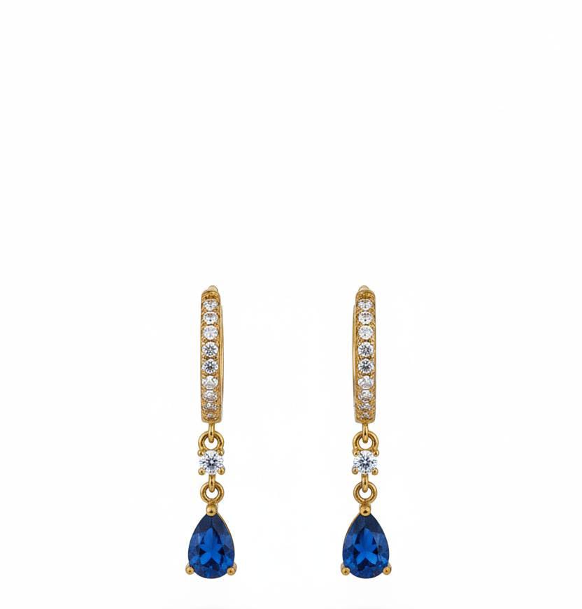 Round Zircon + Blue Drop