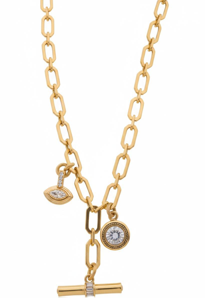 Big Chain With Multi Charms & T-Bar Toggle "Insight"