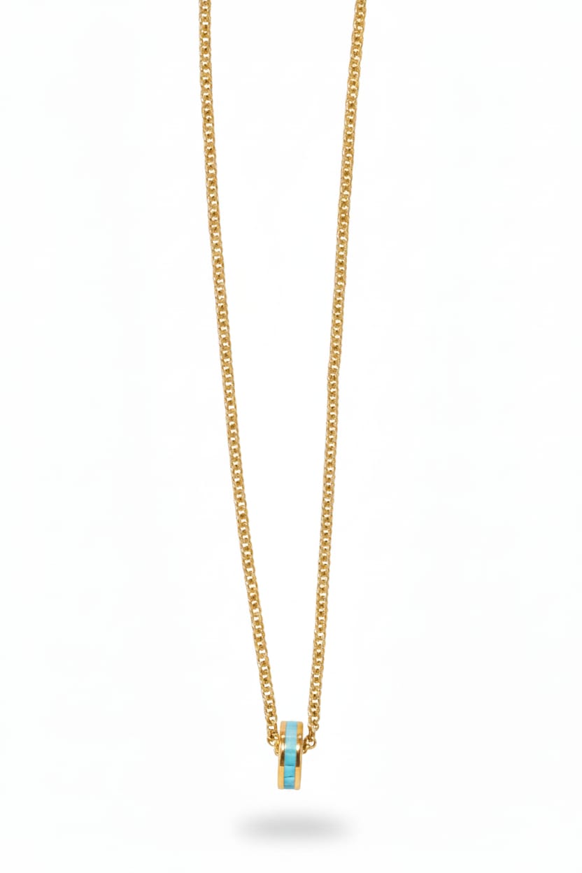 Long Chain + Blue Ring Stone