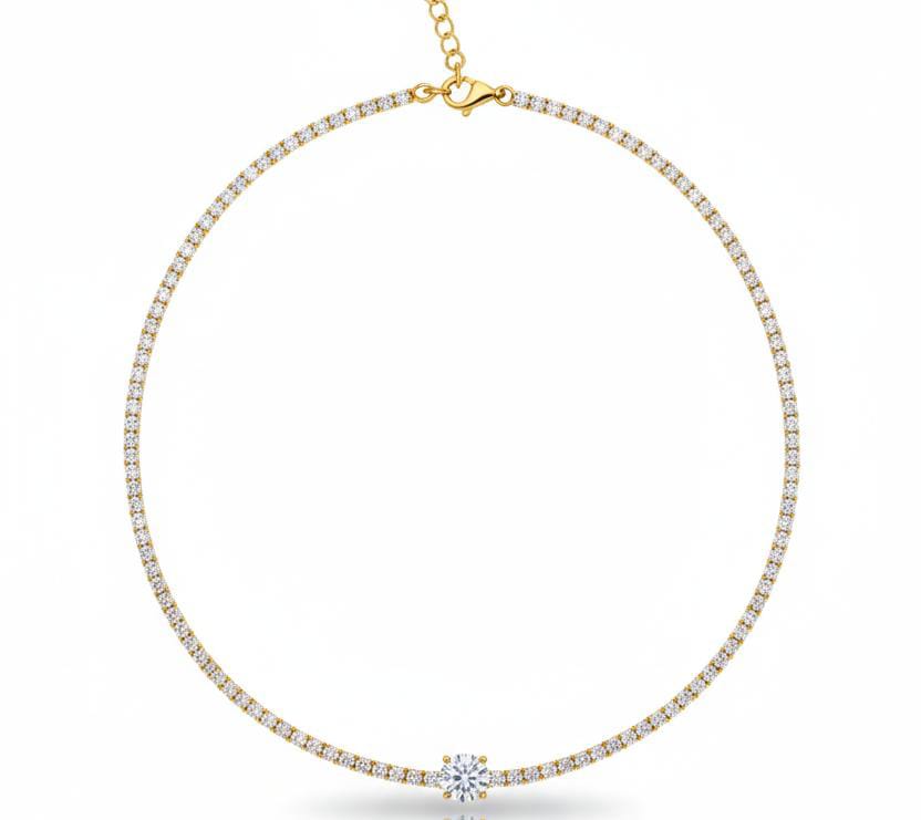 Chocker With Big Crystal + Zircon