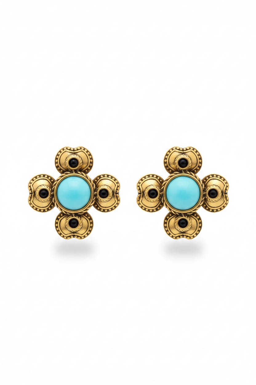 Flower Earring "Ismara" Turquoise