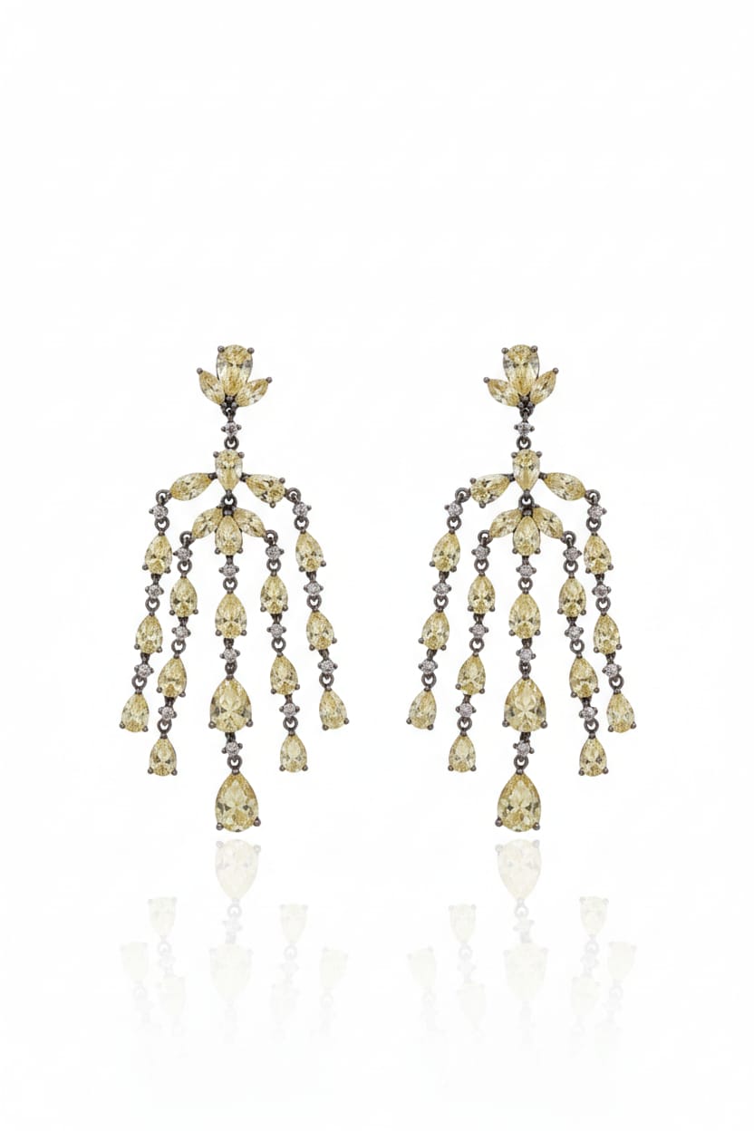 Chandelier + Yellow Crystals