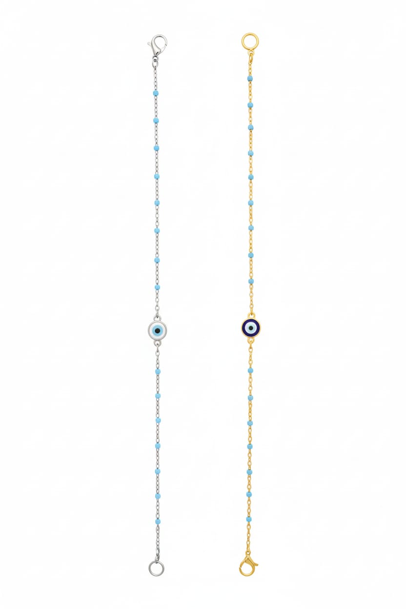 EnamelFeyrouz Bracelet + Round Blue Eye Or Feyrouz (Reverse)