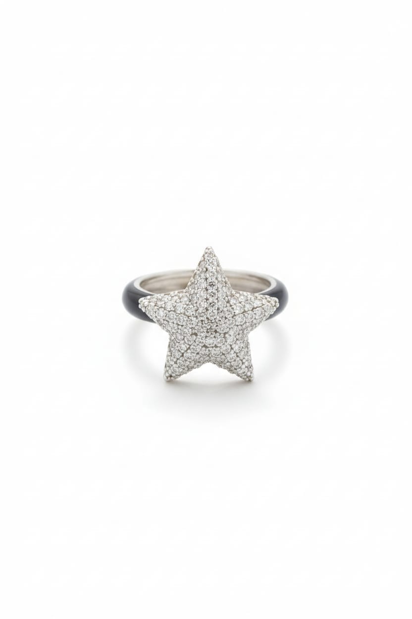 Enamel Ring + Zircon Star
