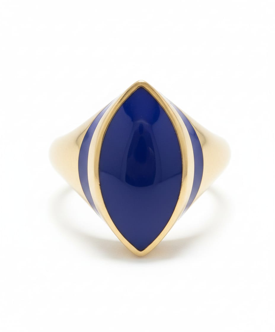 Enamel Blue Lousange Ring