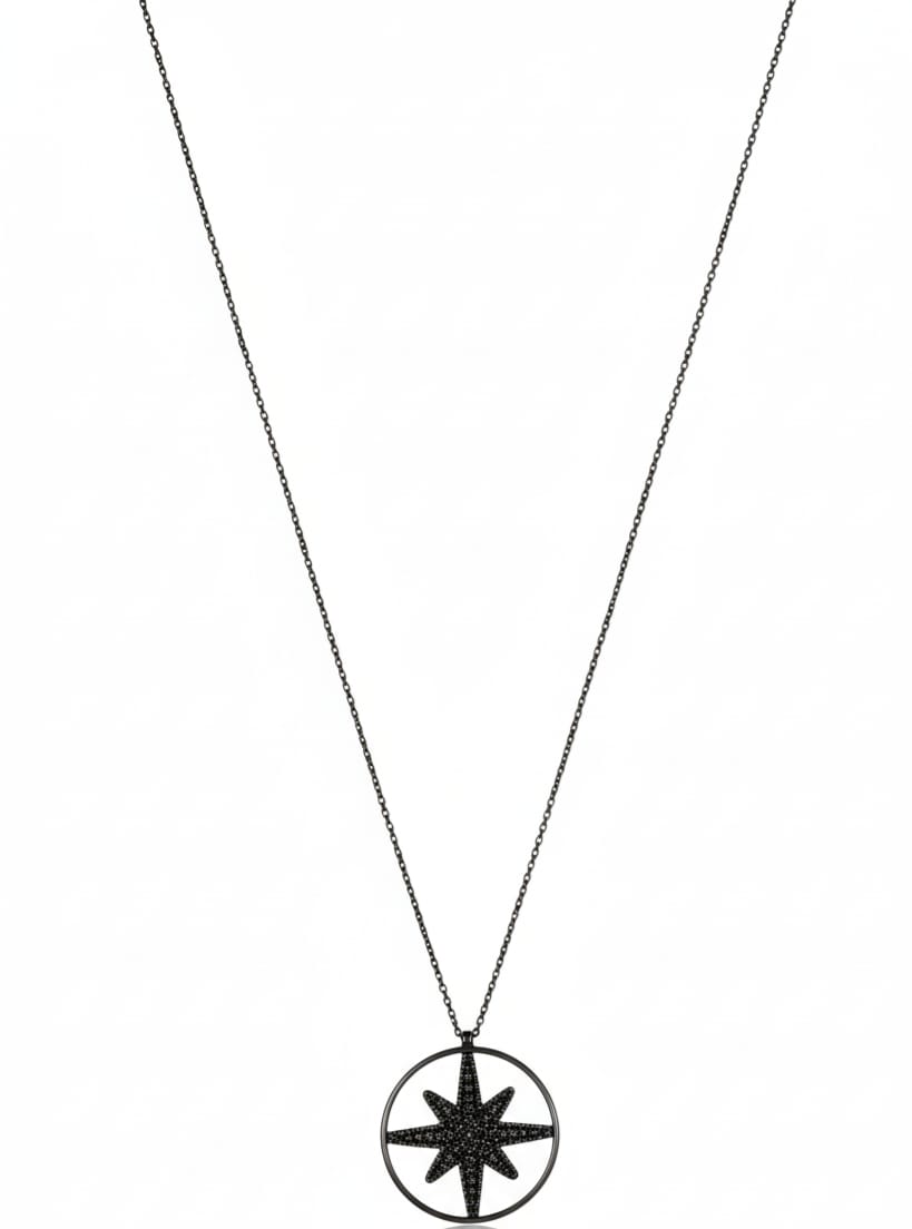 Black Zircon Star + Round Glass