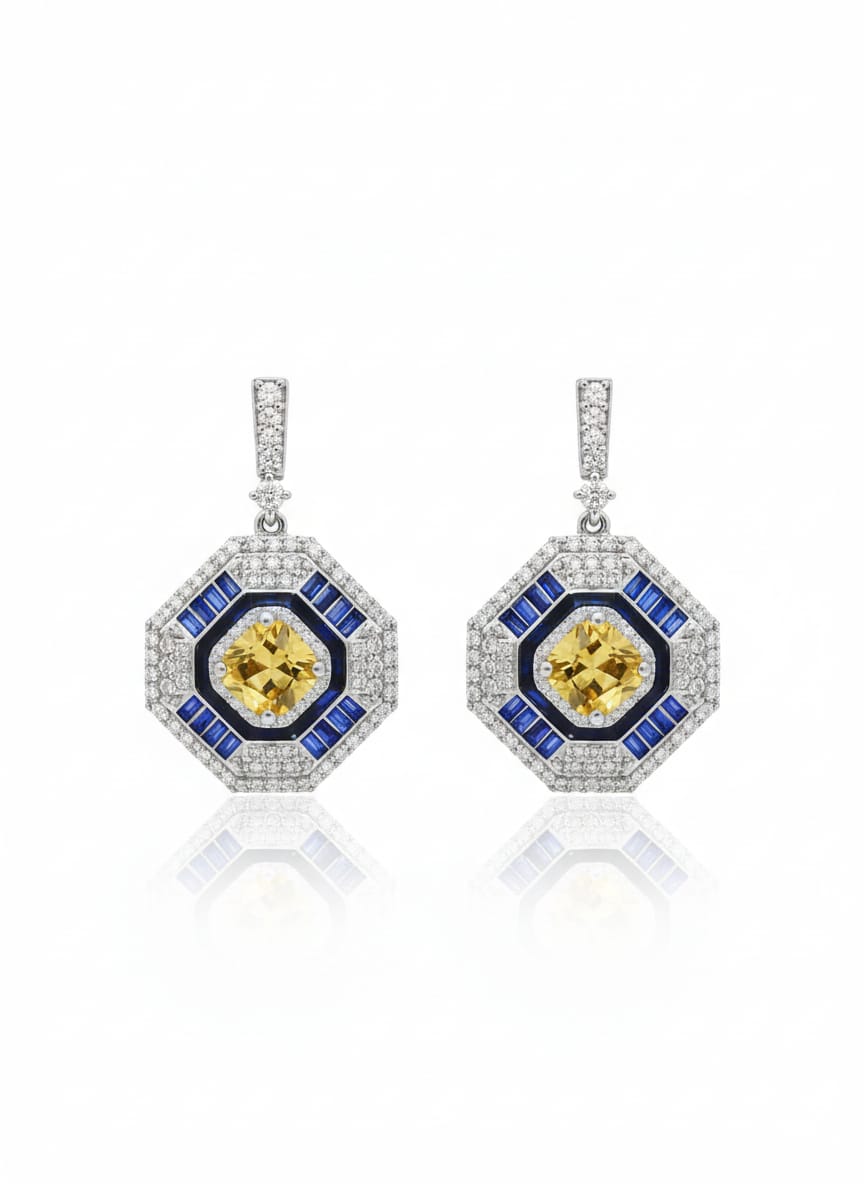 Yellow Crystal Stone + Blue