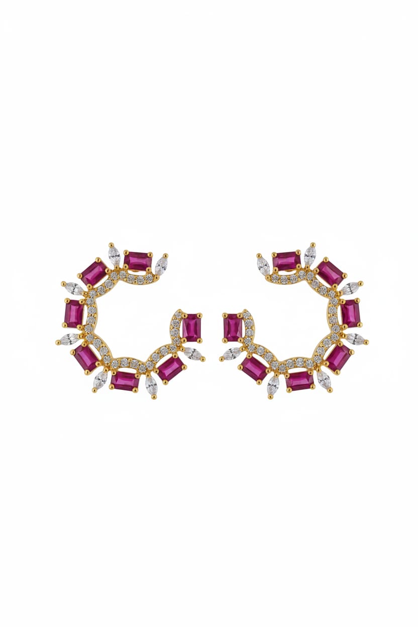Half Moon + Crystals + Pink Stones