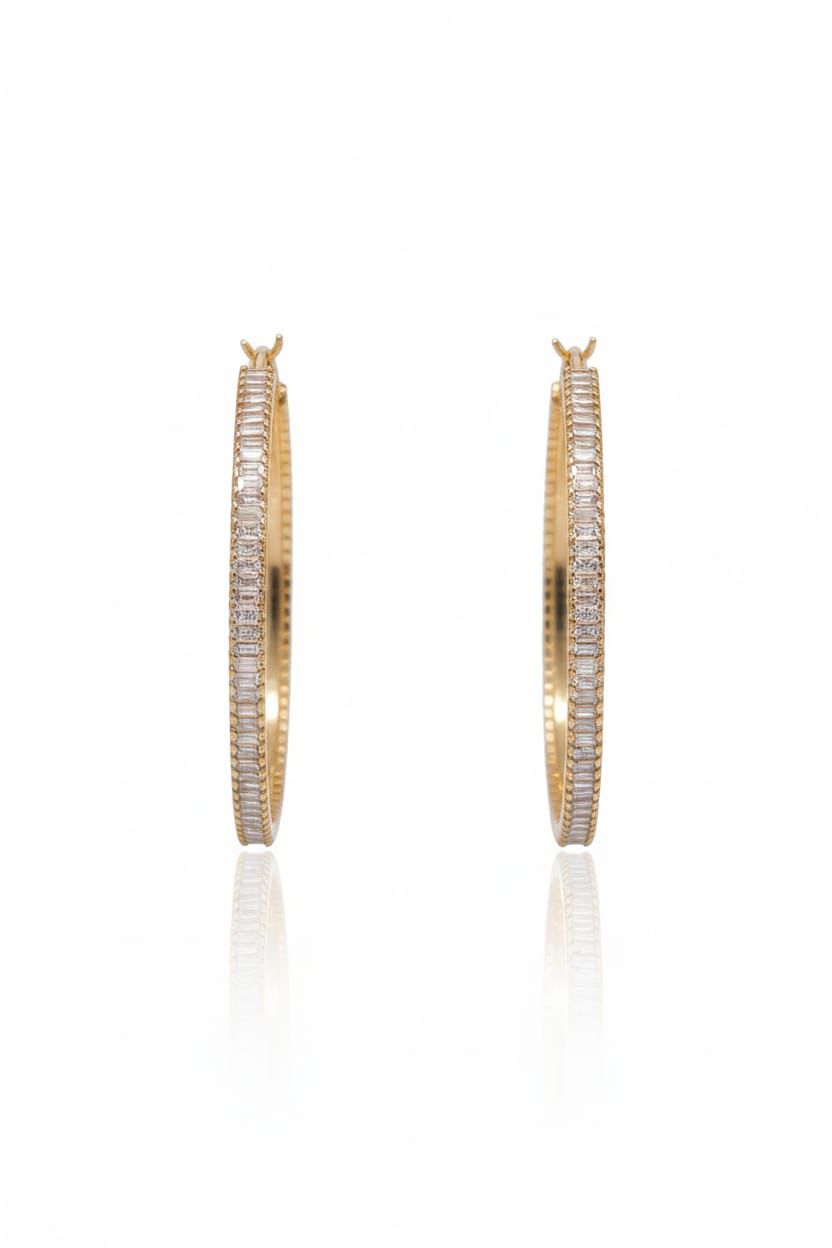 Fever Hoops - Zircon Baguette Cut