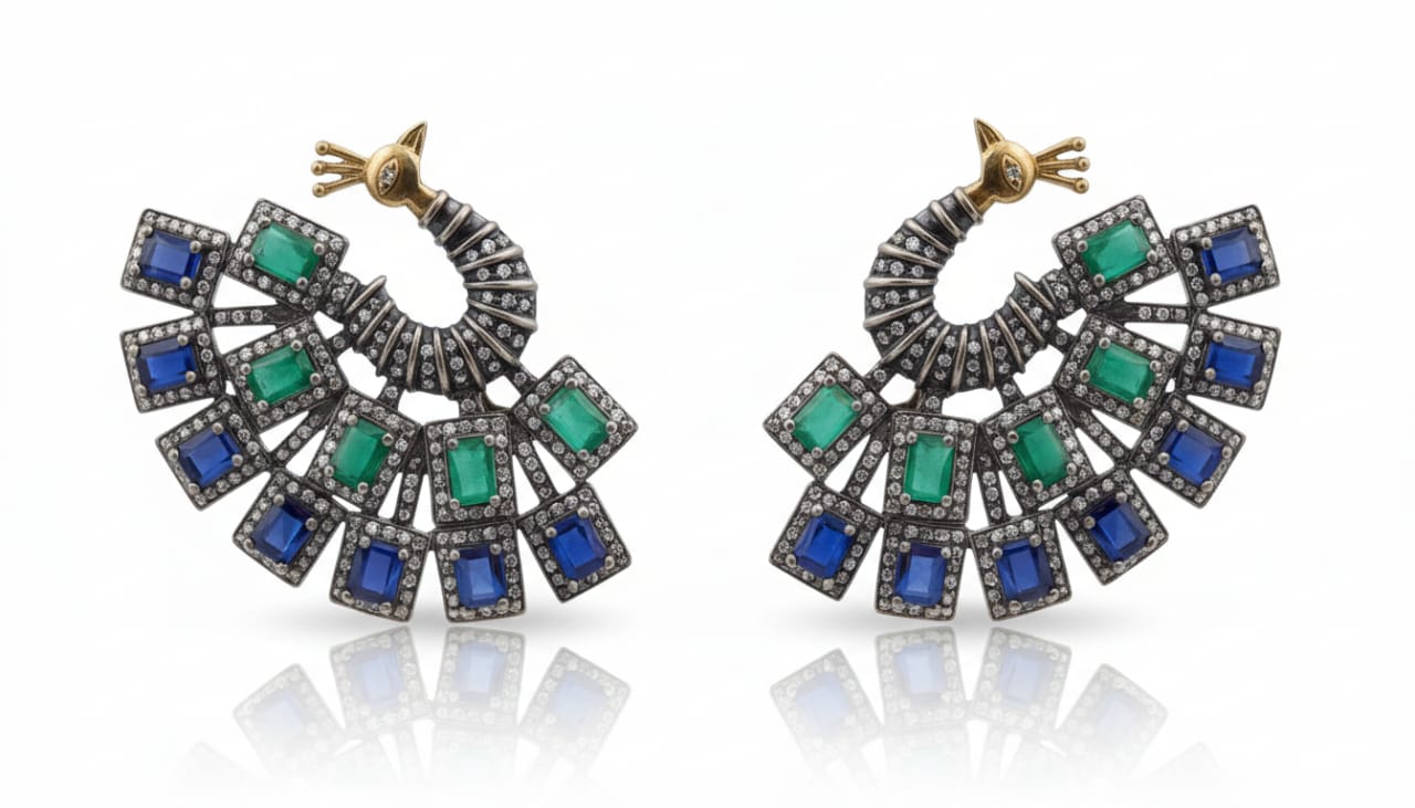Peacock + Green + Blue Stones