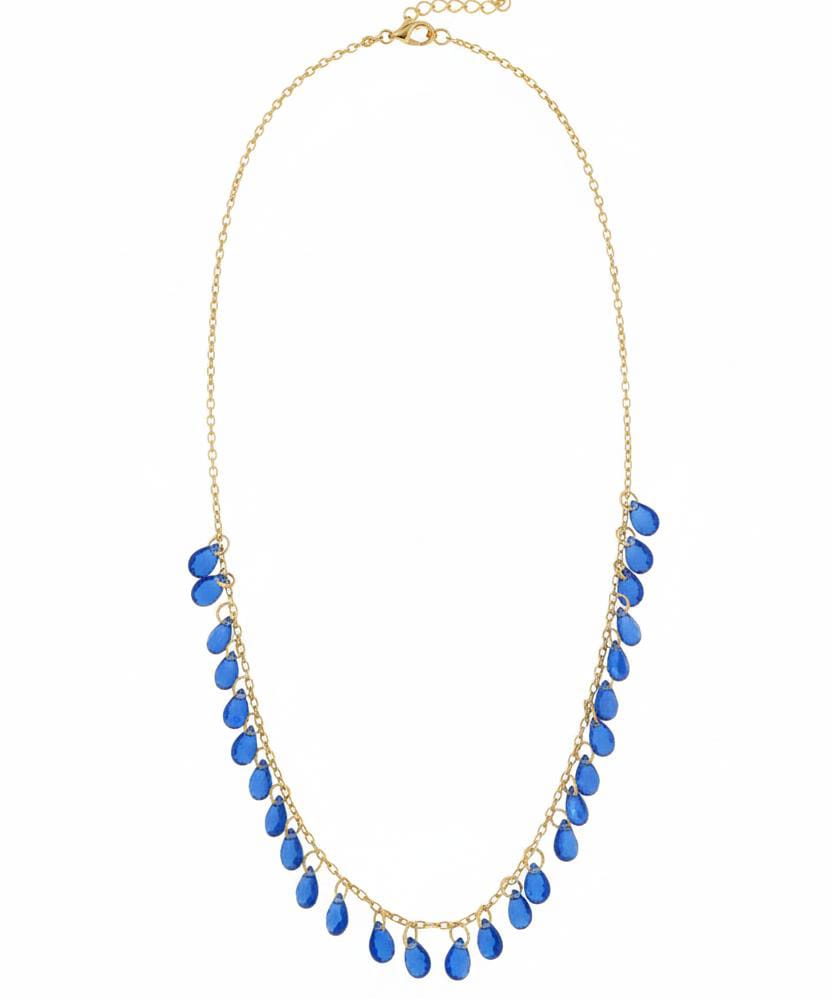 Chocker With Dangling Blue Crystals