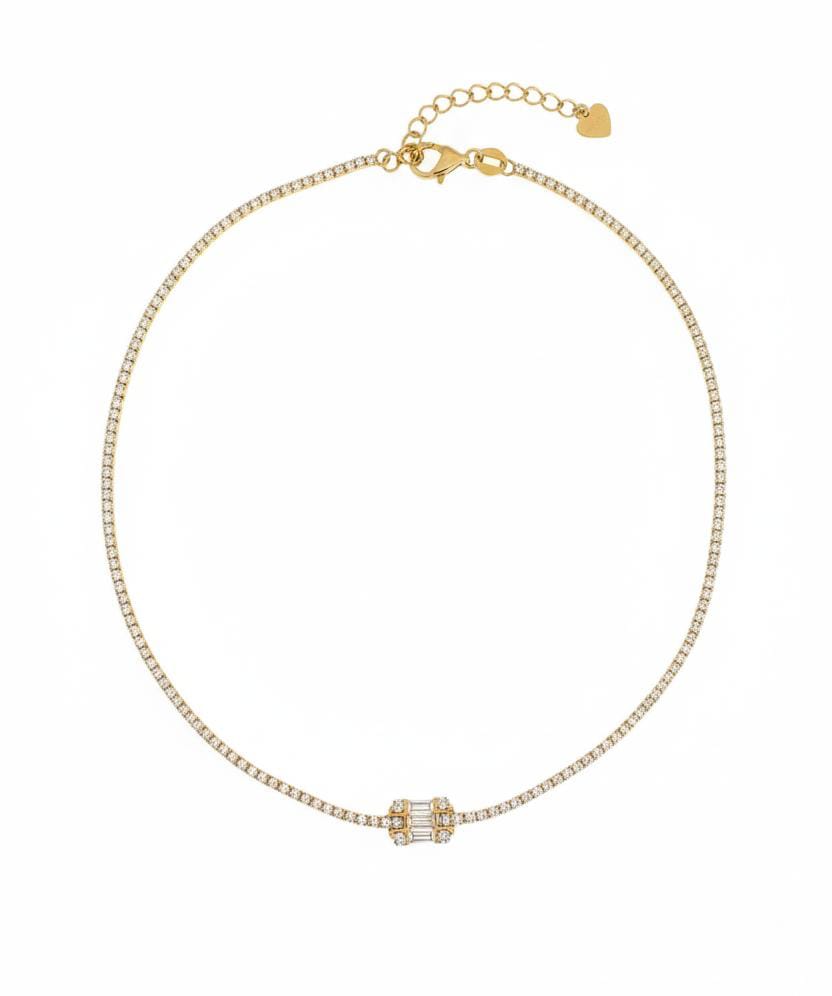 Chocker With Baguette Stone + Zircon
