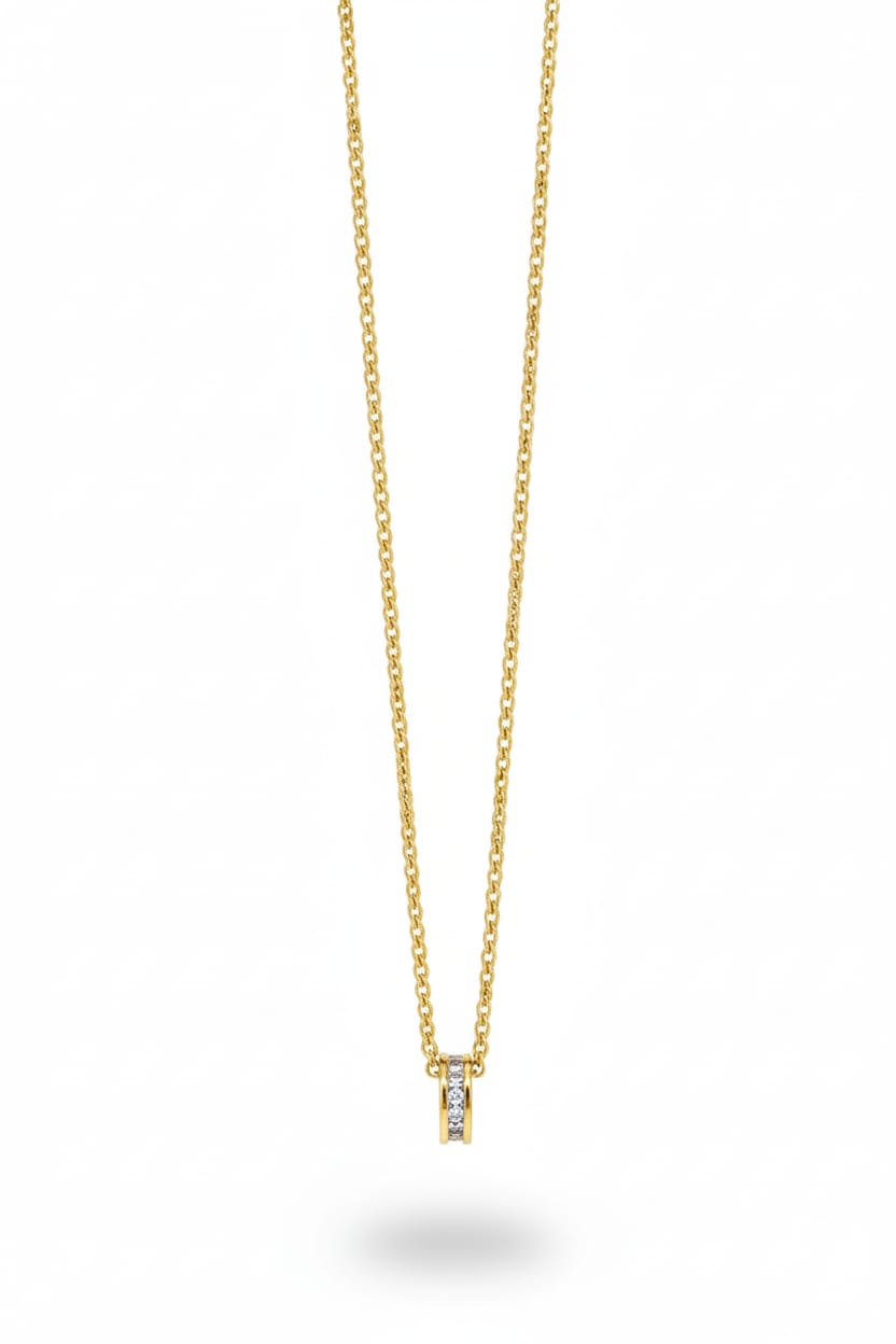 Long Chain + White Ring Stone