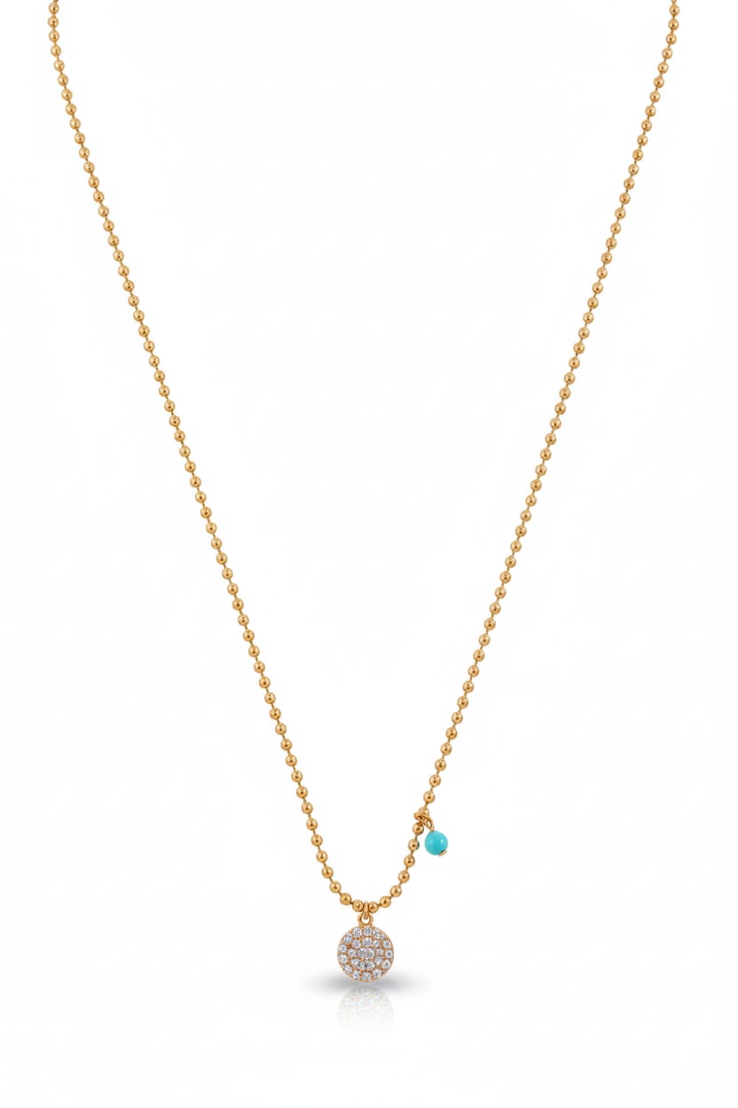 White Round Zircon + Blue Drop