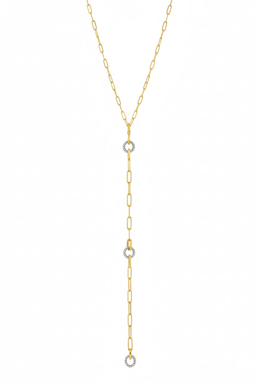 "Y" Chain + Round Zircon