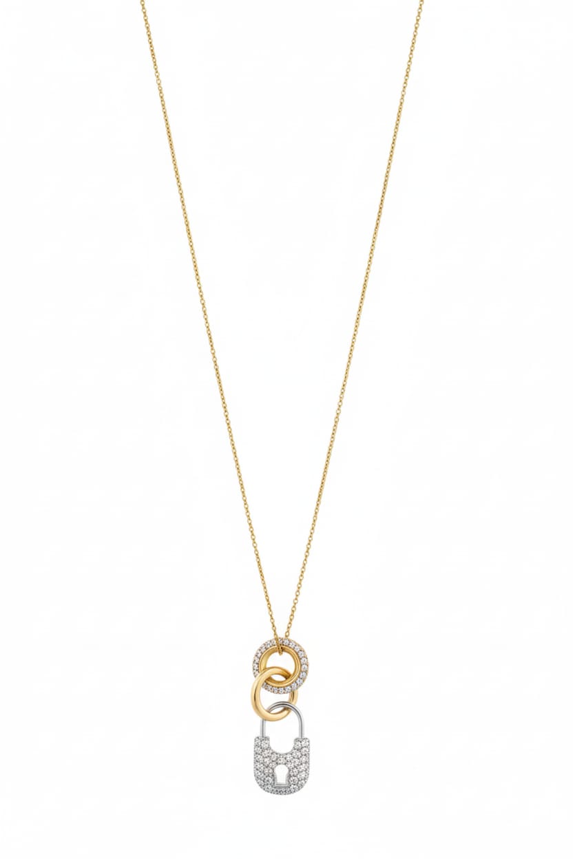 Chain + Round Zircon + Lock Zircon
