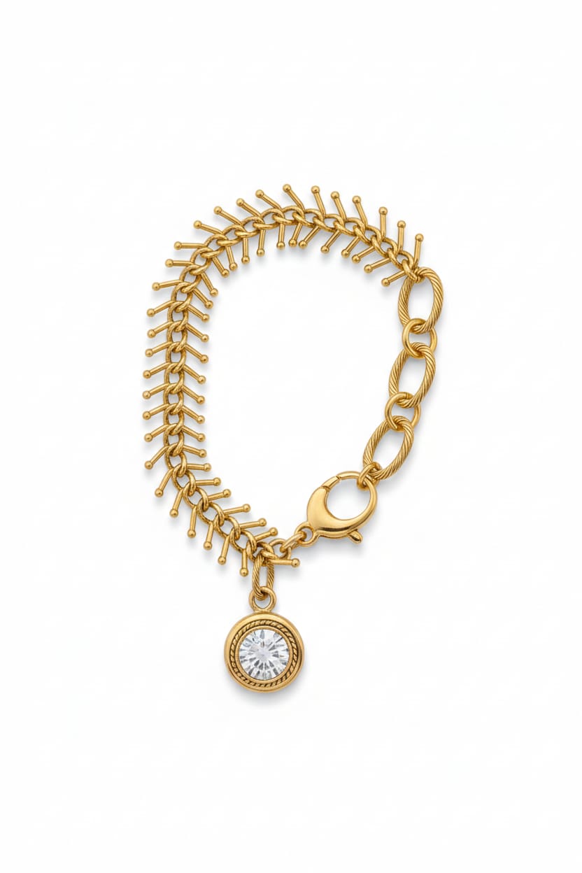 Crystal Path Bracelet + White Stone