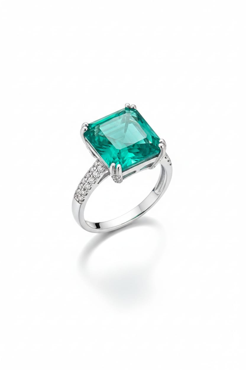 Semi Precious Stone Emerald + Zircon