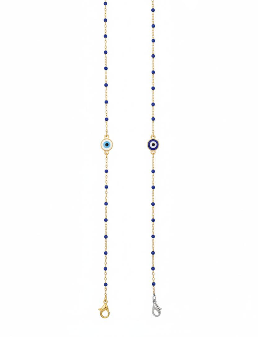 Enamel Navy Blue Bracelet + Oval Navy Blue Or Feyrouz Eye (Reverse)