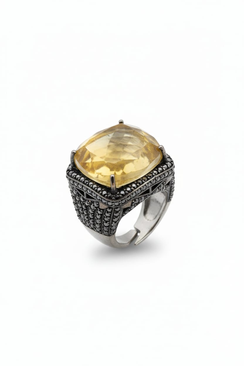Big Yellow Quartz Stone + Zircon