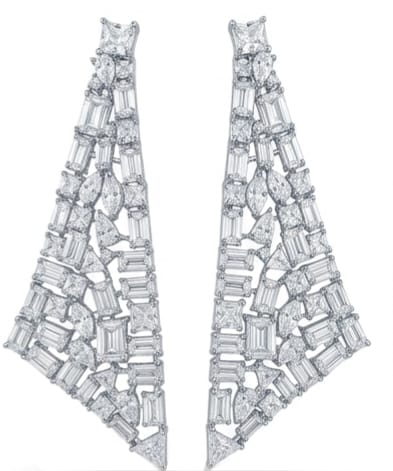 Semi Triangle Earring + Baguette + Zircon