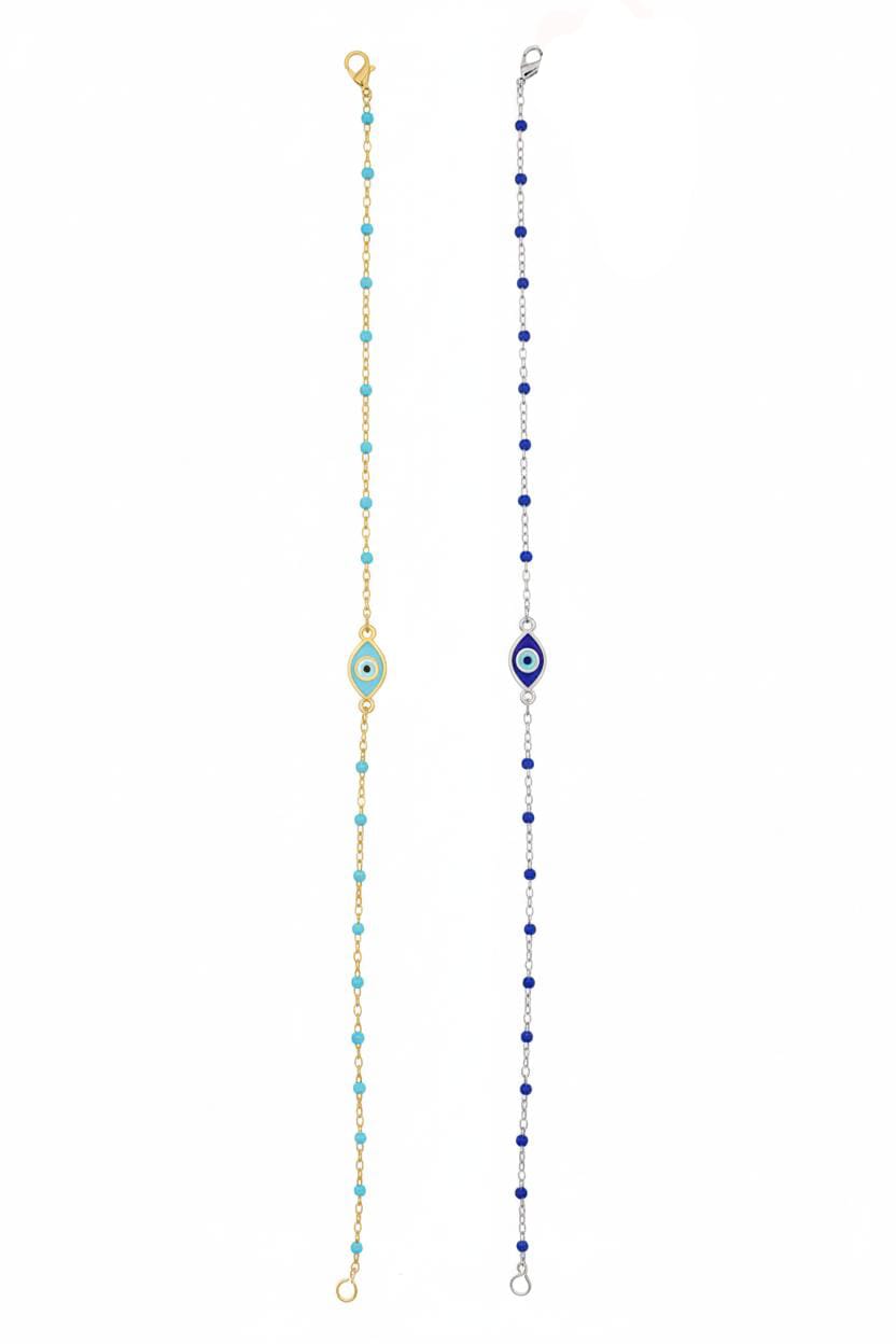 Enamel Bracelet + Oval Blue Eye