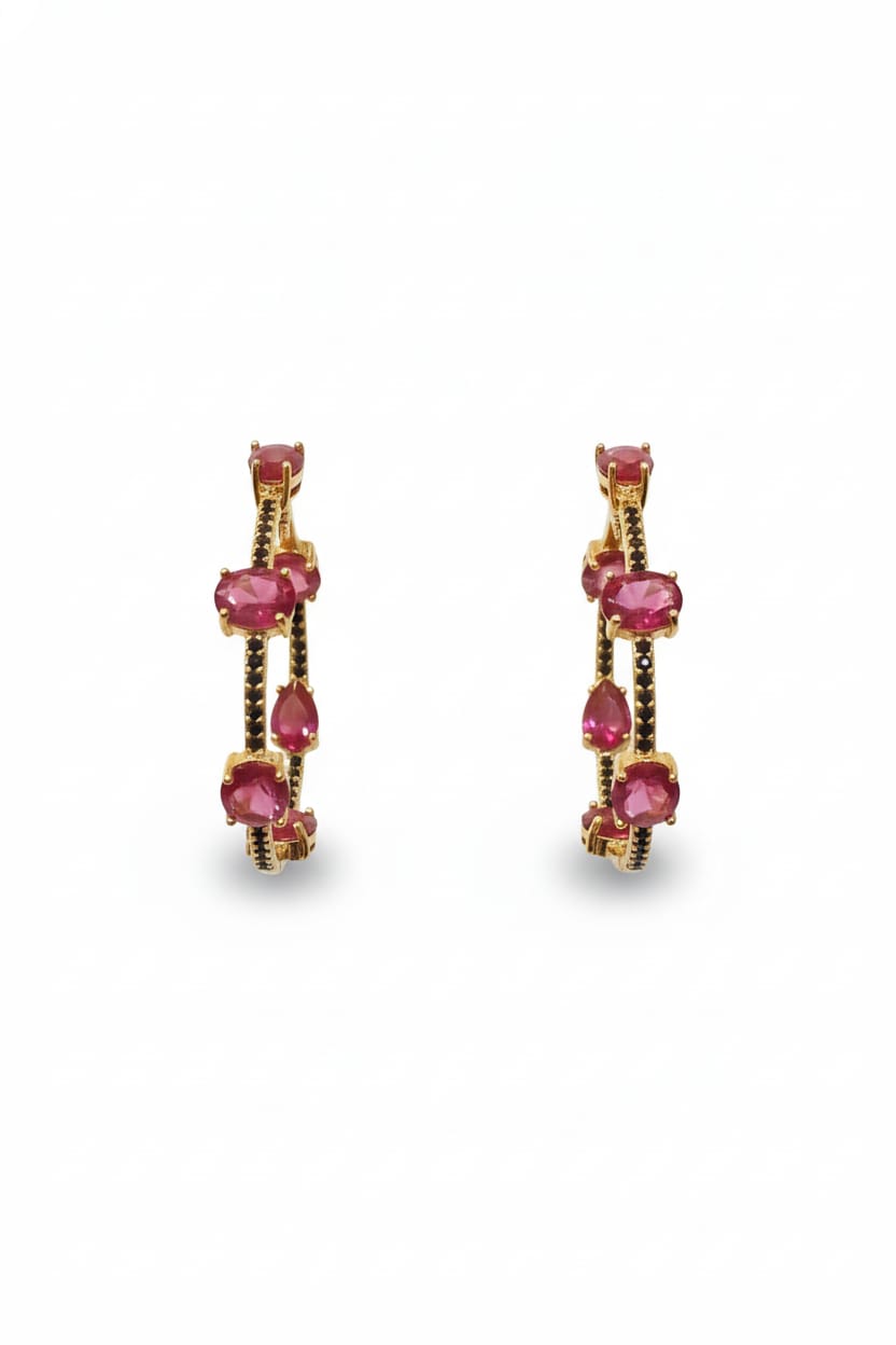 Round Silver + Pink Stone