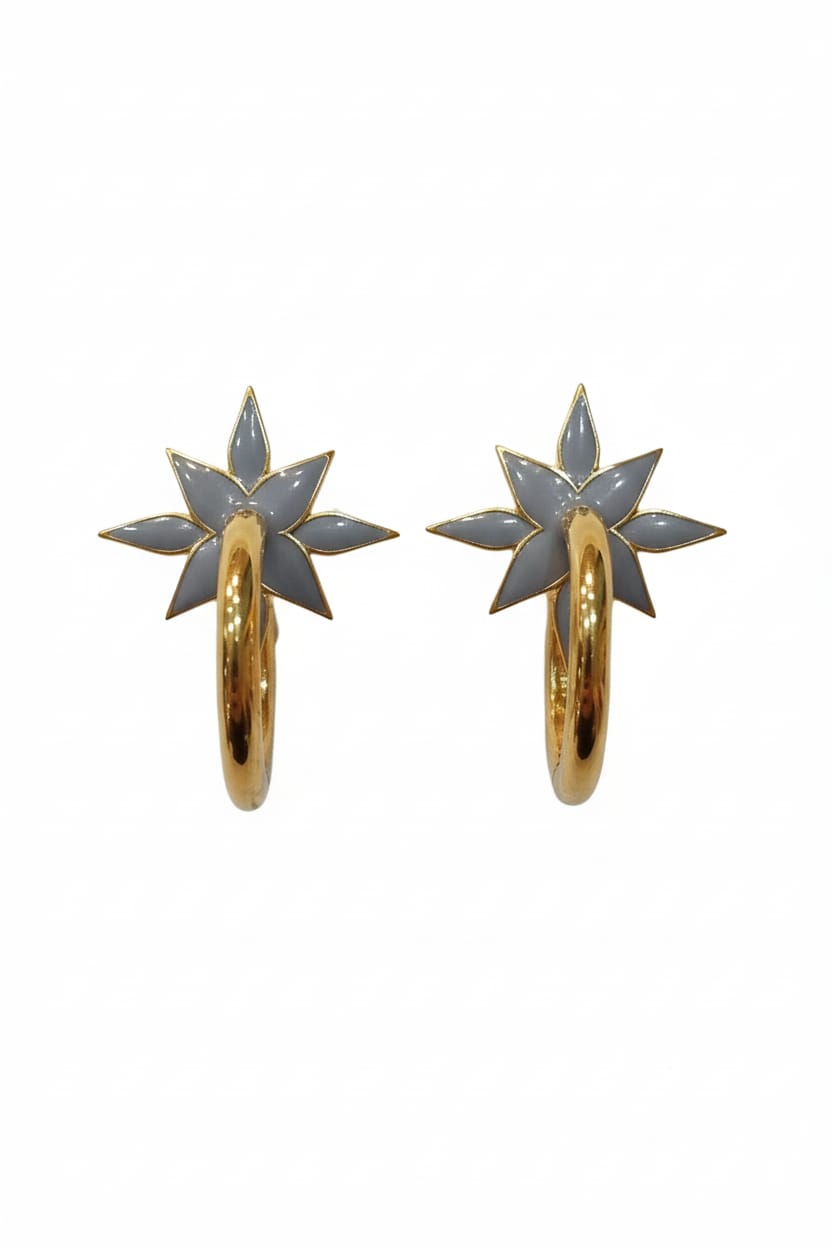 Enamel Silver Grey Star