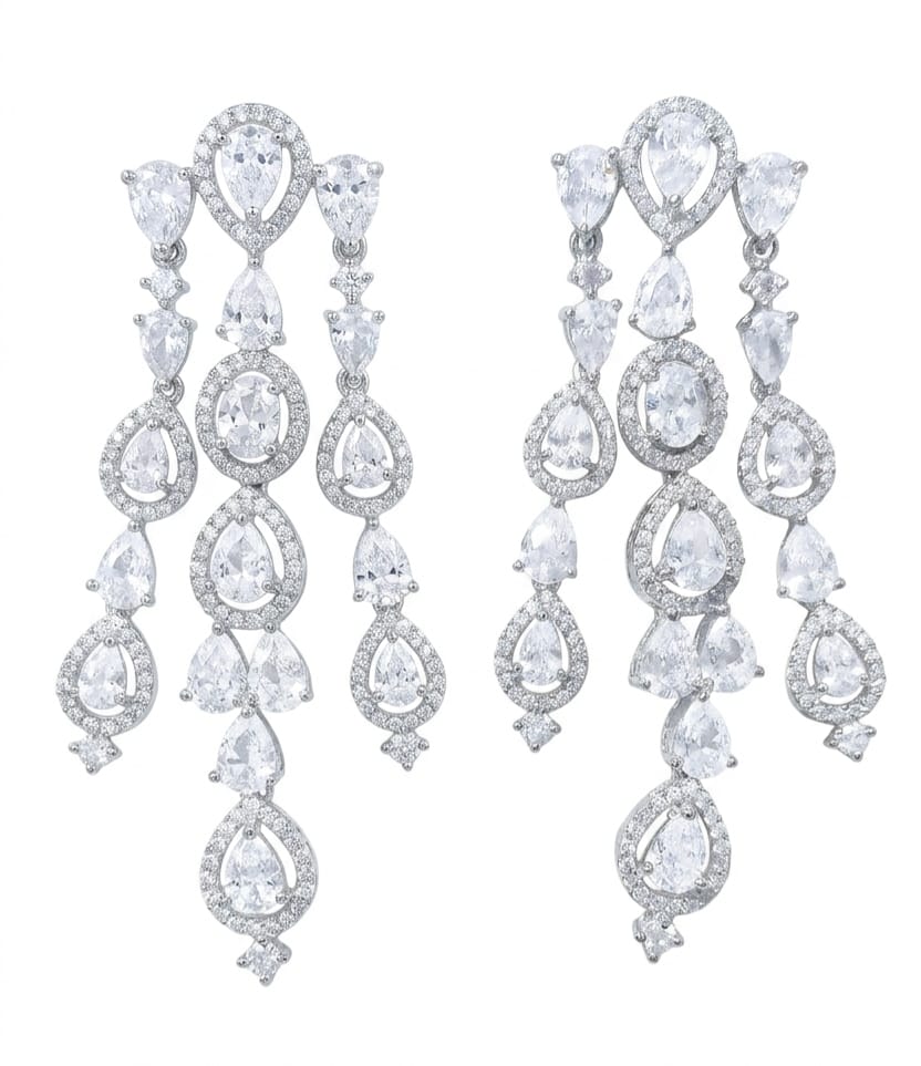 Chandelier Earring + Crystals + Zircon