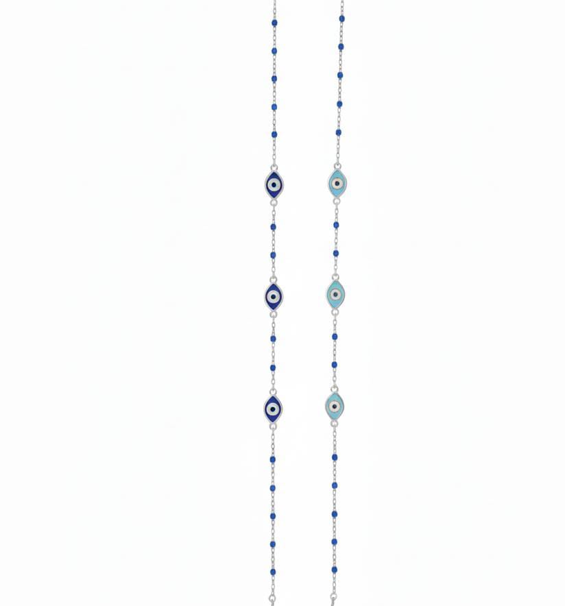 Enamel Navy Blue (Blue Or Feyrouz Oval Eye Bracelet) (Reverse)