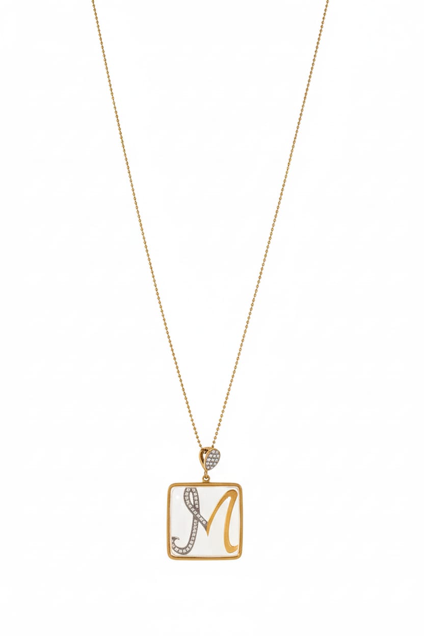 Letter "M" + Glass + Zircon
