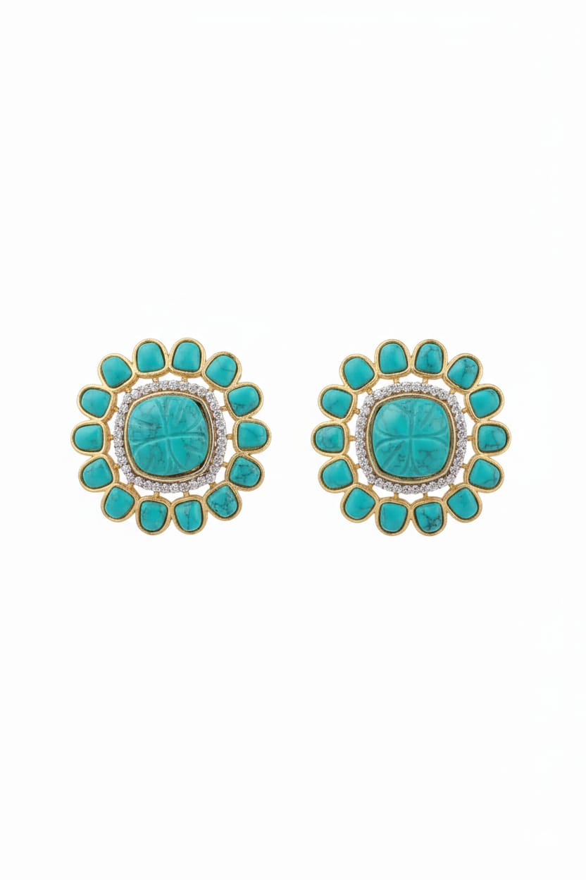 Green Flower Stone + Zircon
