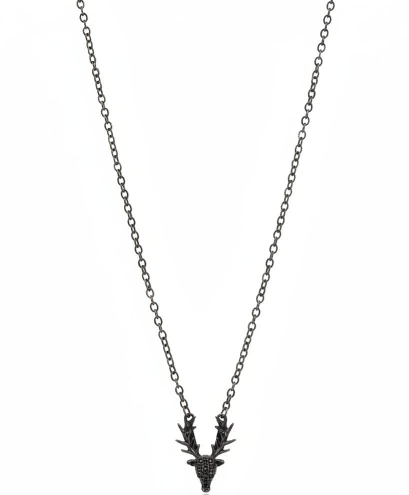 Black Round Sautoire + Pendant Deer + Zircon
