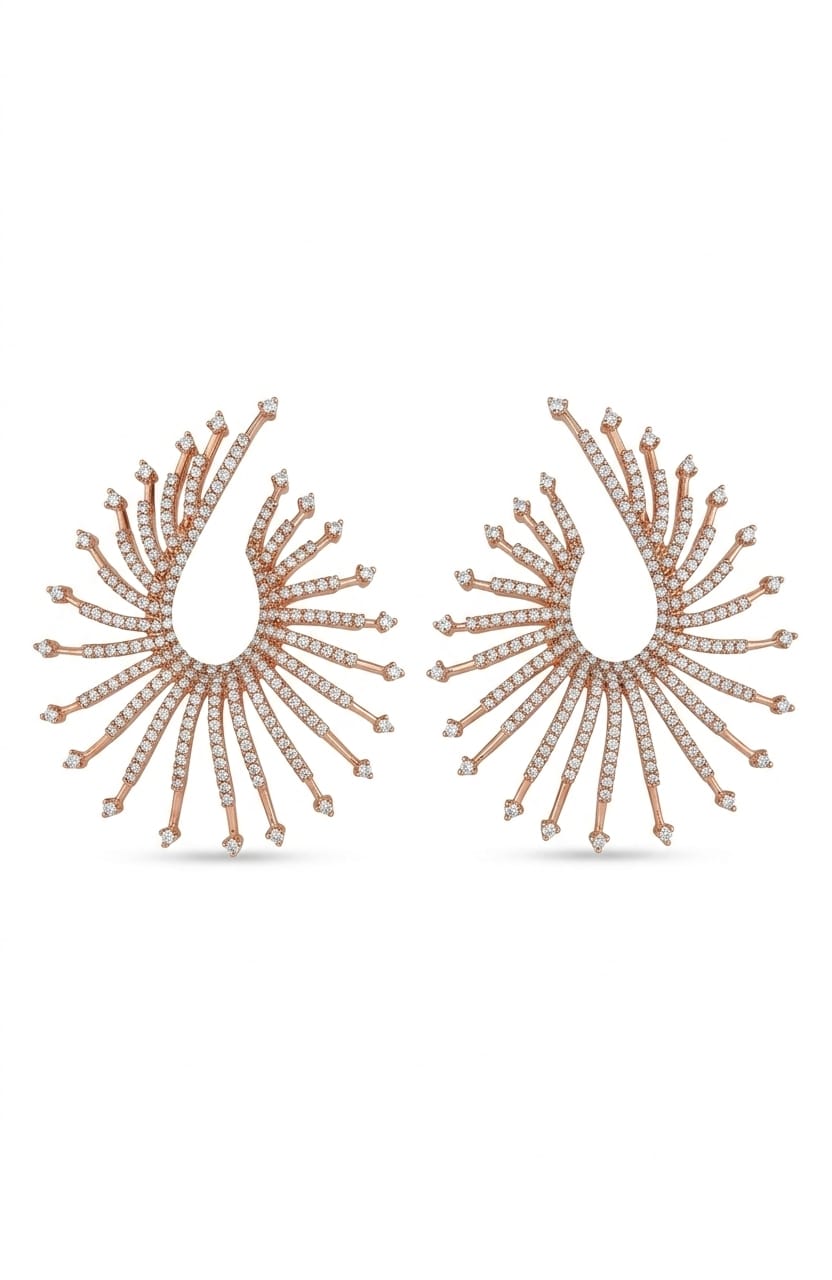 Spiky Rose Earring + Zircon