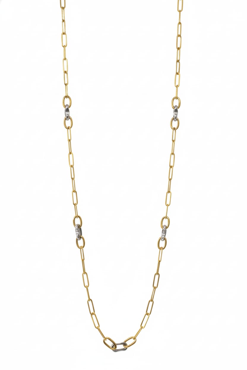 Long Chain + Silver Rondelle
