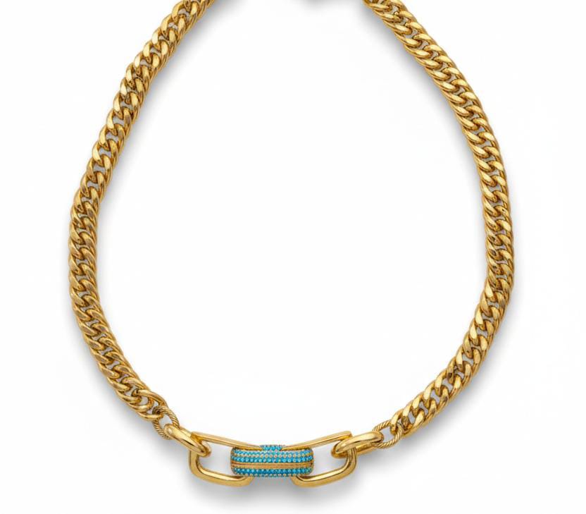 Chocker Chain "Mirava" Blue + Zircon