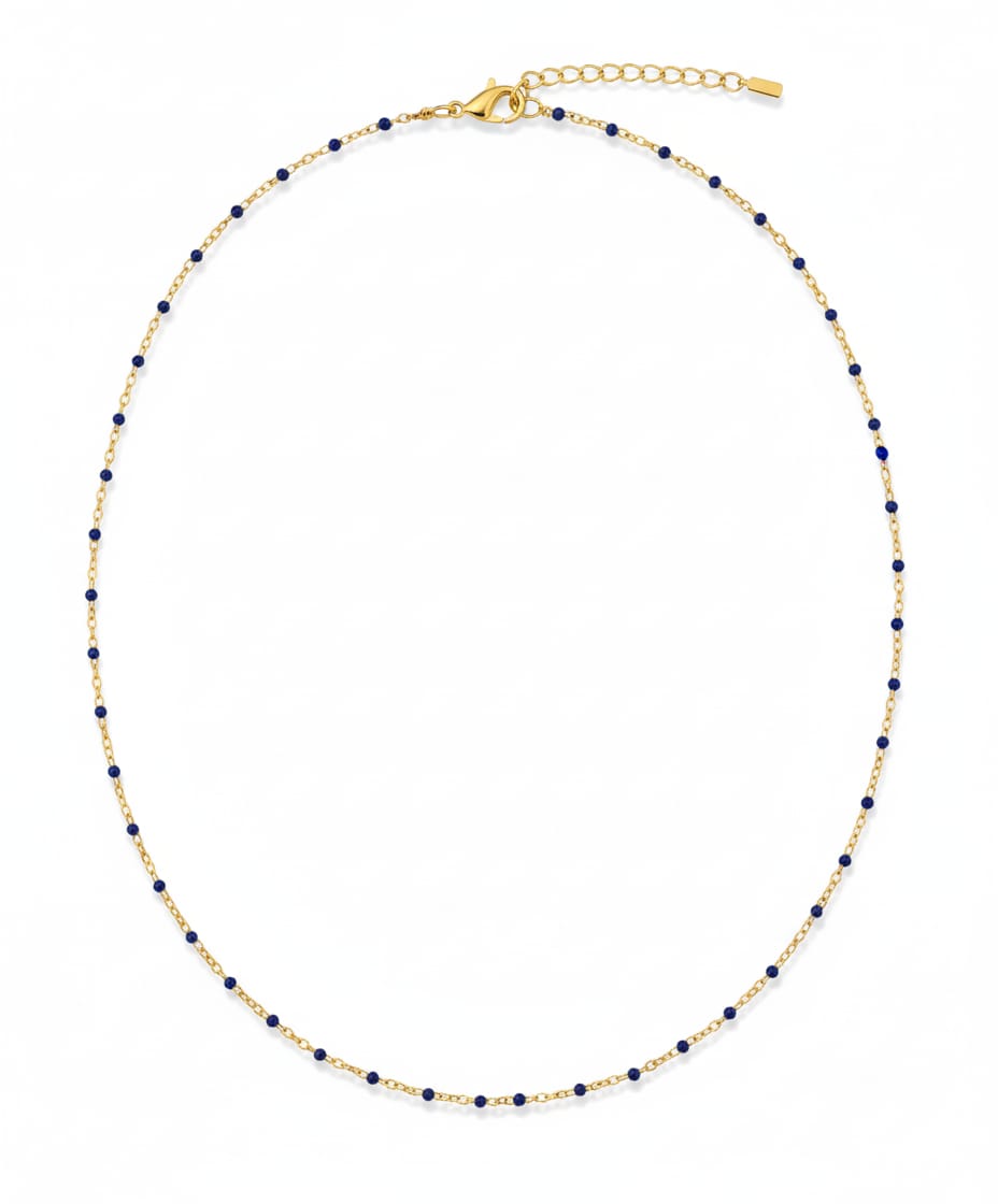 Navy Blue Enamel Chocker