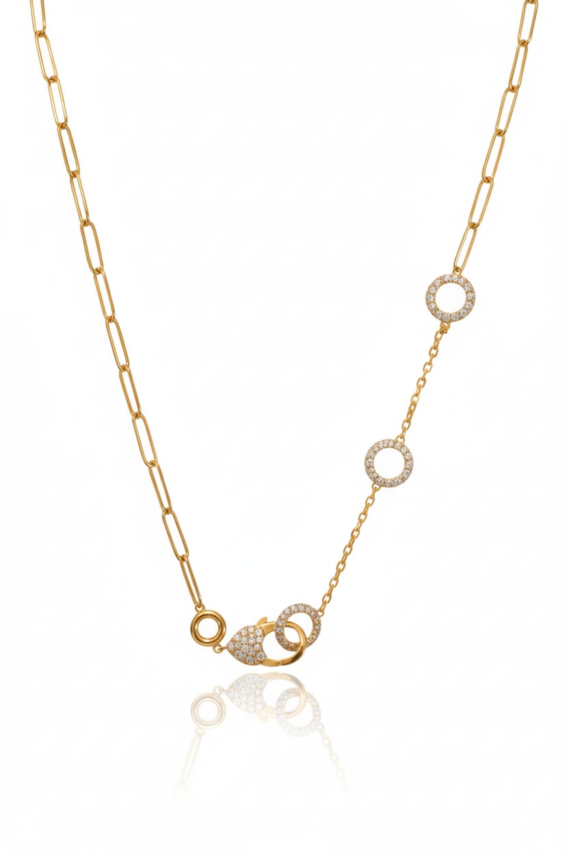 Chain + Round Zircon + Lock Zircon