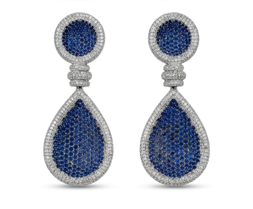 Blue Round + Blue Tear Drop + Zircon
