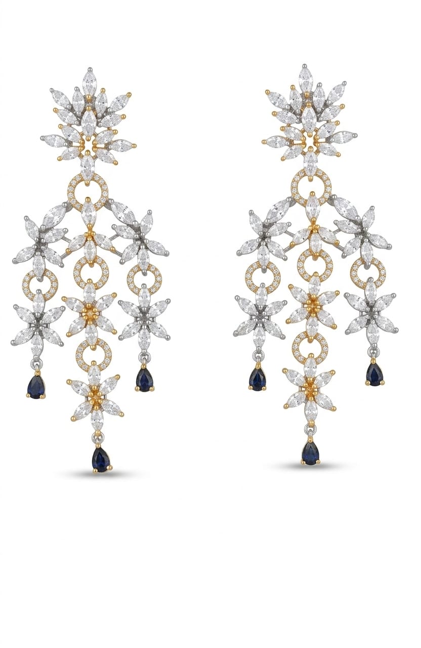 Leaves Crystals + Black Dangling Stones + Zircon
