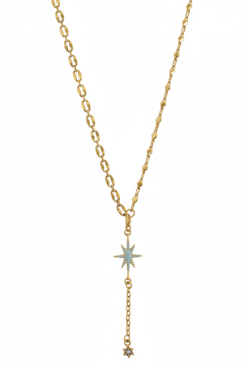 Oval Chain + Blue Star "Pelagia"