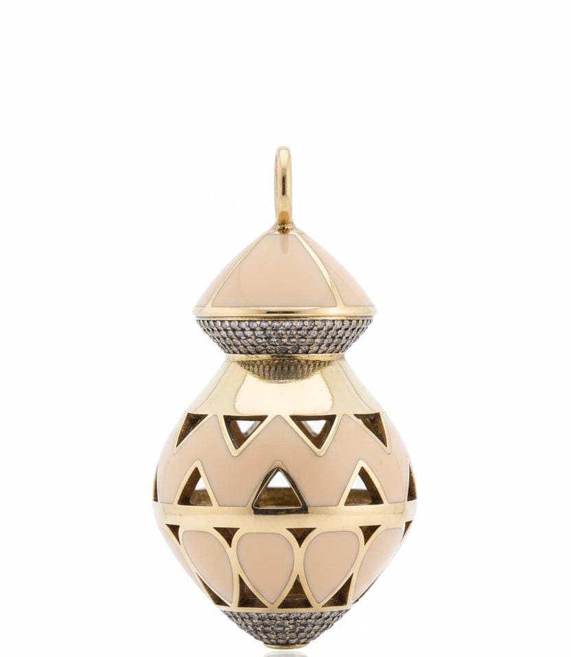 Pendant Enamel Pink Ball + Zircon