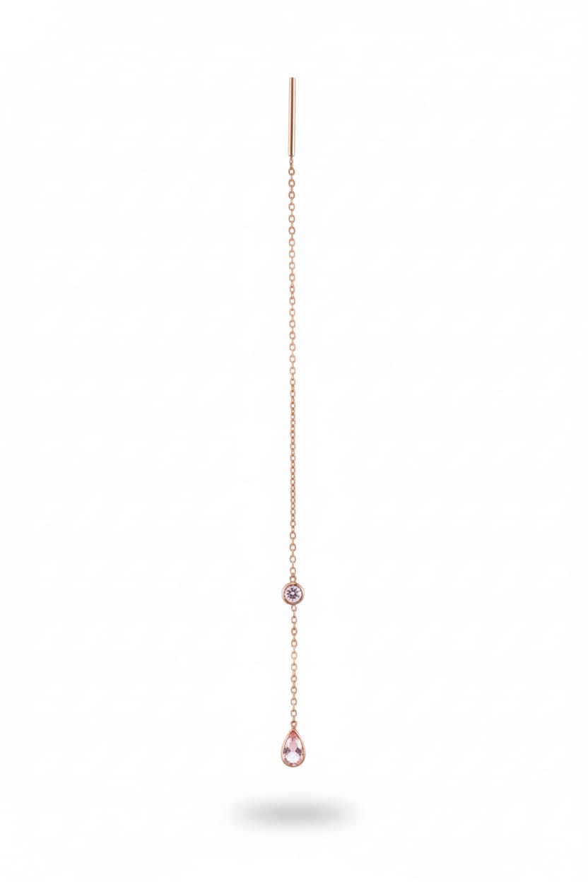 Long Earring + Tear + Zircon / Piece