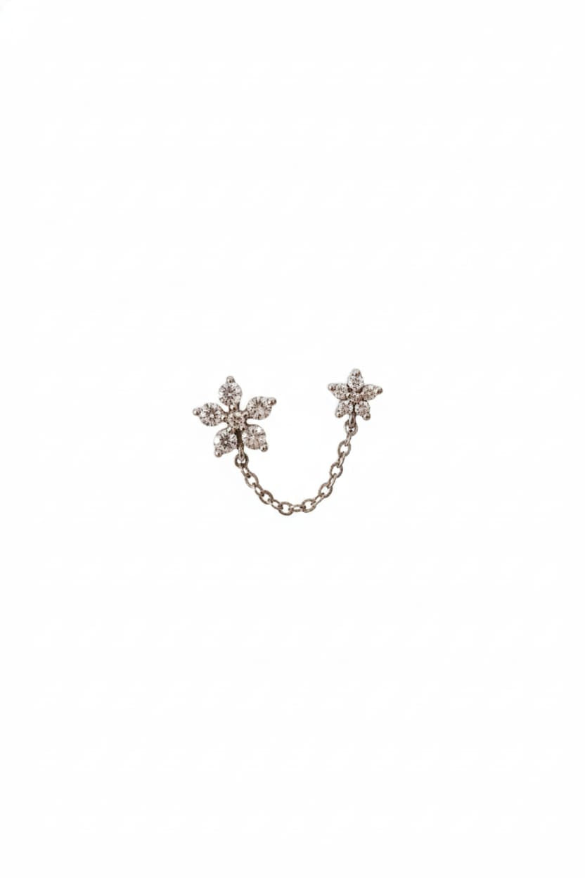 Double Flower + Zircon / Piece