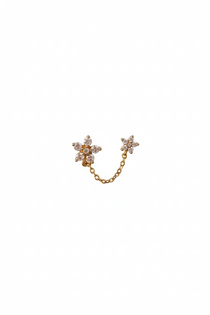 Double Flower + Zircon / Piece
