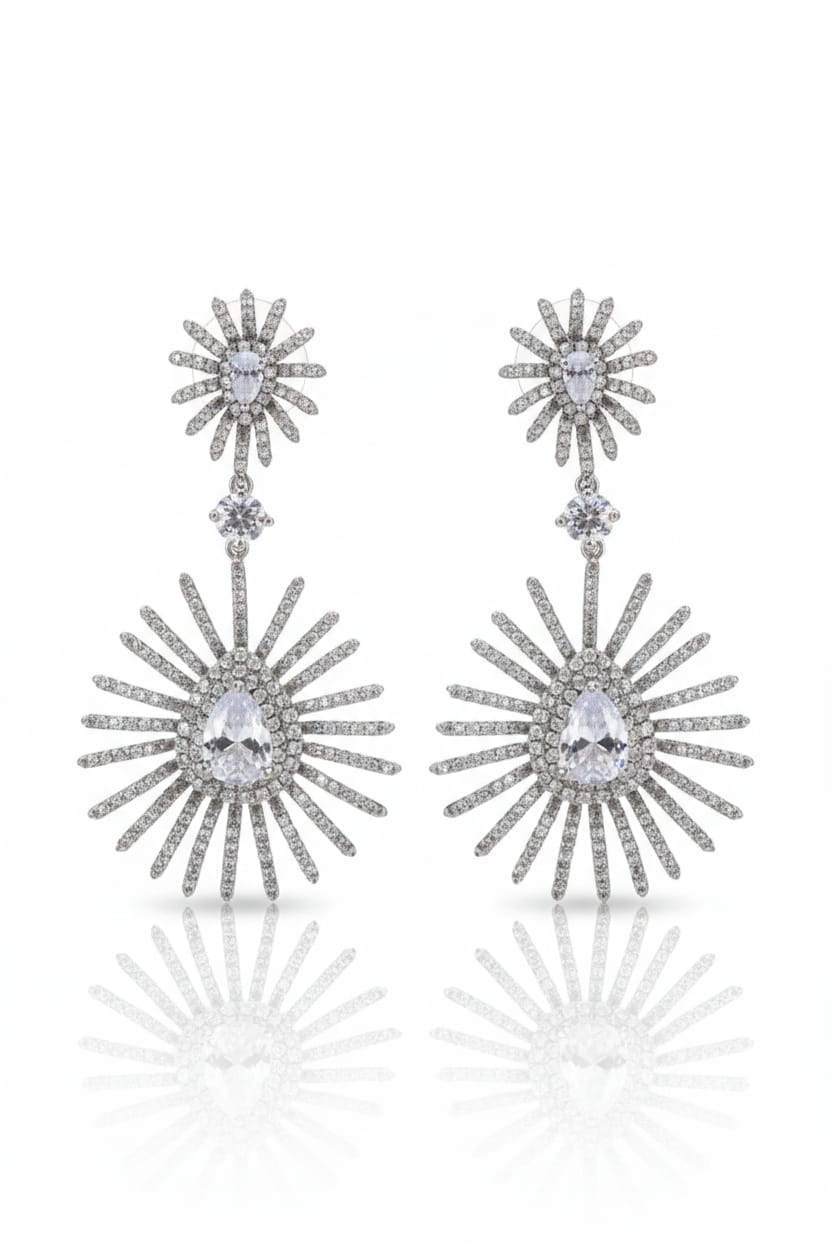 Sun Earring + Big Crystal