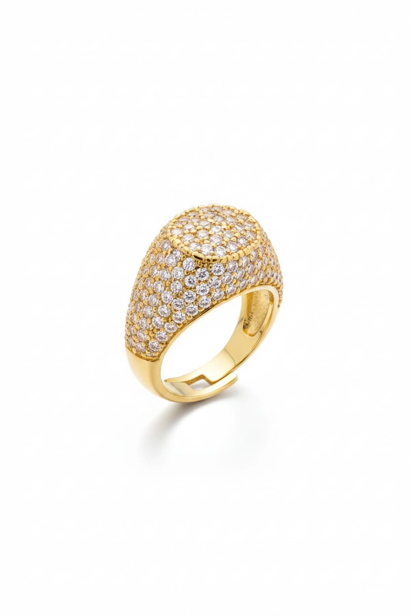 Pave Dome Signet Ring