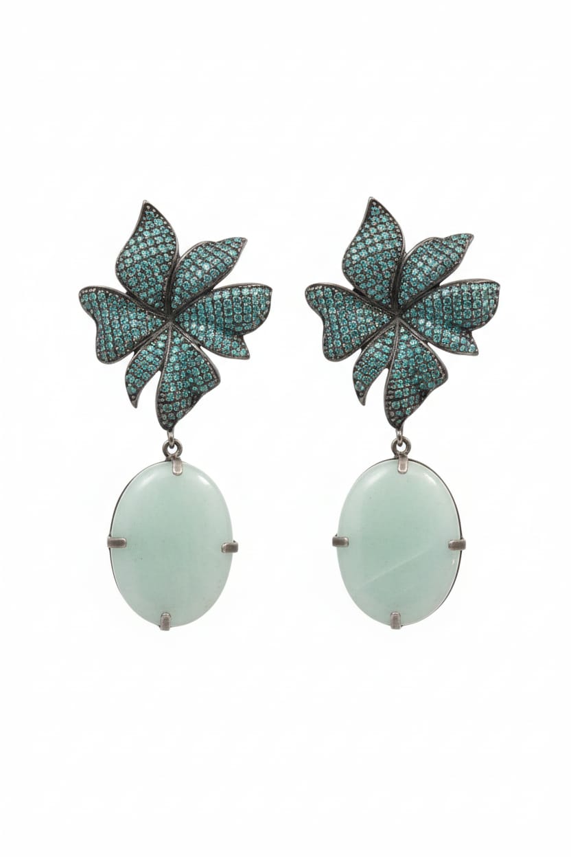 Green Semi Precious Stone + Zircon