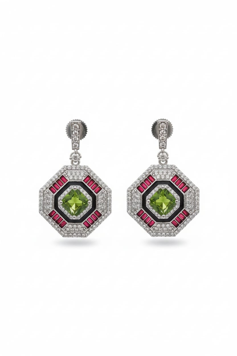 Green Crystal Stone + Red