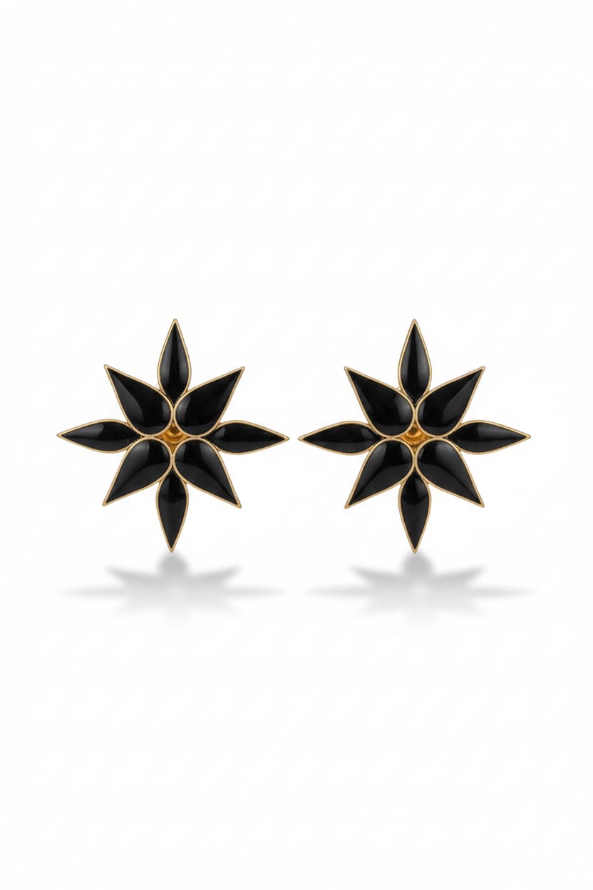 Big Enamel Silver BLK Star